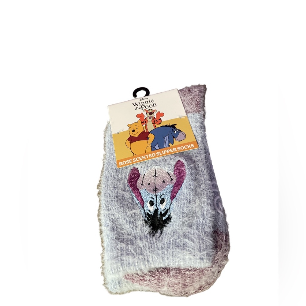 Disney Eeyore Purple Slipper Socks • Non-Slip • NWT